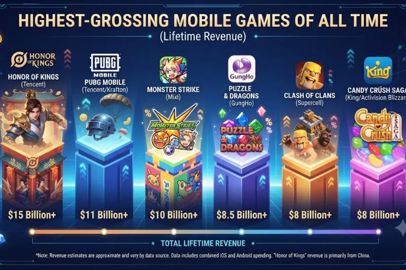 what are highest-grossing mobile games of all time